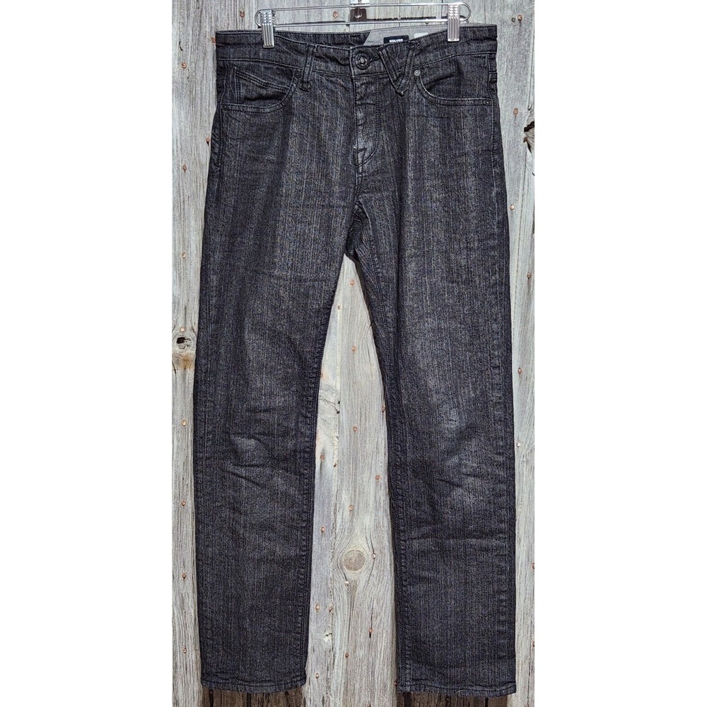 Volcom‎ Solver Modern Straight Leg Jeans Mens 29 Dark Wash Black Denim